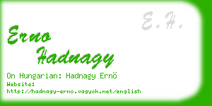 erno hadnagy business card
