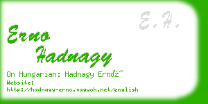 erno hadnagy business card